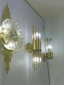 GobekUsa Gold Stainless Steel Glass Sconces for Bedroom, Dining, Aisle Wall Lights