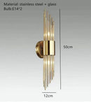 GobekUsa Gold Stainless Steel Glass Sconces for Bedroom, Dining, Aisle Wall Lights