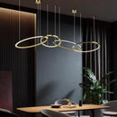 GobekUsa Gold Stainless Steel Silicone Pendant Lamp - Modern Round LED Lustre