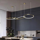GobekUsa Gold Stainless Steel Silicone Pendant Lamp - Modern Round LED Lustre
