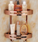 GobekUsa Gold Stainless Steel Bathroom Corner Shelf - Shower, Shampoo Holder Basket