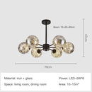 GobekUsa Gold Star Glass Ball Pendant Light: Modern Nordic LED Chandelier for Home Décor