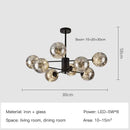 GobekUsa Gold Star Glass Ball Pendant Light: Modern Nordic LED Chandelier for Home Décor