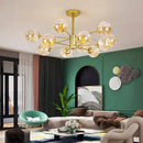 GobekUsa Gold Star Glass Ball Pendant Light: Modern Nordic LED Chandelier for Home Décor