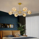 GobekUsa Gold Star Glass Ball Pendant Light: Modern Nordic LED Chandelier for Home Décor