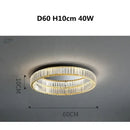 GobekUsa Gold Steel LED Dimmable Ceiling Lights Luxury Crystal Fixture