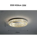 GobekUsa Gold Steel LED Dimmable Ceiling Lights Luxury Crystal Fixture