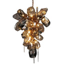 GobekUsa Gold Steel LED Pendant Lights with Cognac/Gray Glass Shades