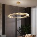GobekUsa Gold Steel Rings Crystal Pendant Light
