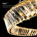 GobekUsa Gold Steel Rings Crystal Pendant Light