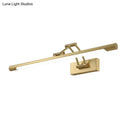 GobekUsa Brass LED Swing Arm Wall Lamp - Minimalistic Vanity Light for Mirror Cabinet