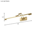 GobekUsa Brass LED Swing Arm Wall Lamp - Minimalistic Vanity Light for Mirror Cabinet