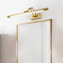 GobekUsa Brass LED Swing Arm Wall Lamp - Minimalistic Vanity Light for Mirror Cabinet