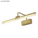 GobekUsa LED Brass Swing Arm Wall Sconce - Modern Metal Tube Vanity Light Fixture