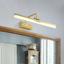 GobekUsa LED Brass Swing Arm Wall Sconce - Modern Metal Tube Vanity Light Fixture