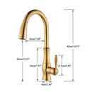 GobekUsa Gold Swivel Spout Kitchen Faucet with Pull Down Sprayer