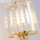 GobekUsa Modern Gold Tapered Wall Light Fixture - Elegant Crystal Block Sconce for Bedroom - 1/2 Lights