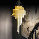 GobekUsa Gold Tassel LED Chandelier for High Ceilings - Elegant Home Decor Lighting