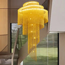 GobekUsa Gold Tassel LED Chandelier for High Ceilings - Elegant Home Decor Lighting