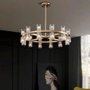 GobekUsa Crystal Chandelier Pendant Light for Living Room Dining Room Ceiling Lighting