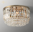 GobekUsa Crystal Flushmount Ceiling Light: Modern Round Bedroom Dining Room Indoor Lamp