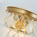GobekUsa Modern Tiered Sconce Light with Cut-Crystal Accents - Sleek Bedside Wall Mount Fixture (2 Bulbs)