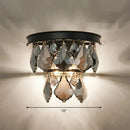 GobekUsa Modern Tiered Sconce Light with Cut-Crystal Accents - Sleek Bedside Wall Mount Fixture (2 Bulbs)