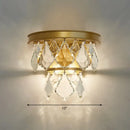 GobekUsa Modern Tiered Sconce Light with Cut-Crystal Accents - Sleek Bedside Wall Mount Fixture (2 Bulbs)