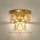 GobekUsa Modern Tiered Sconce Light with Cut-Crystal Accents - Sleek Bedside Wall Mount Fixture (2 Bulbs)