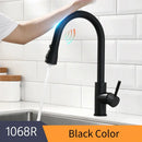 GobekUsa Gold Sensor Kitchen Faucet Stainless Steel Smart Touch Control Sink Tap