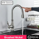 GobekUsa Gold Sensor Kitchen Faucet Pull Out Touch Control Mixer Tap Sink Crane