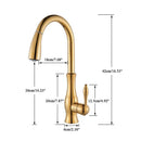 GobekUsa Gold Sensor Kitchen Faucet Pull Out Touch Control Mixer Tap Sink Crane