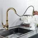 GobekUsa Gold Sensor Kitchen Faucet Pull Out Touch Control Mixer Tap Sink Crane