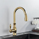 GobekUsa Gold Sensor Kitchen Faucet Pull Out Touch Control Mixer Tap Sink Crane