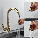 GobekUsa Gold Sensor Kitchen Faucet Pull Out Touch Control Mixer Tap Sink Crane