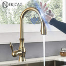 GobekUsa Gold Sensor Kitchen Faucet Pull Out Touch Control Mixer Tap Sink Crane