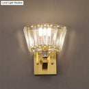 GobekUsa Modern Gold Wall Sconce with Trapezoid Crystal Blocks
