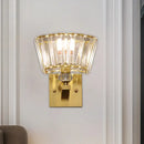 GobekUsa Modern Gold Wall Sconce with Trapezoid Crystal Blocks