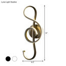 GobekUsa Musical Note Wall Mounted Lamp: Modernist Iron Sconce with LED Surface in Black/White - Warm/White Light