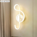 GobekUsa Musical Note Wall Mounted Lamp: Modernist Iron Sconce with LED Surface in Black/White - Warm/White Light