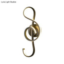 GobekUsa Musical Note Wall Mounted Lamp: Modernist Iron Sconce with LED Surface in Black/White - Warm/White Light