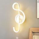 GobekUsa Musical Note Wall Mounted Lamp: Modernist Iron Sconce with LED Surface in Black/White - Warm/White Light