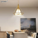 GobekUsa Gold Triangle Pendant Lights: Nordic Style 1head/3heads Metal Fixtures, Simple Décor Lighting