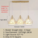 GobekUsa Gold Triangle Pendant Lights: Nordic Style 1head/3heads Metal Fixtures, Simple Décor Lighting