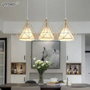 GobekUsa Gold Triangle Pendant Lights: Nordic Style 1head/3heads Metal Fixtures, Simple Décor Lighting