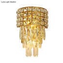 GobekUsa Modern Gold Triangular Crystal Wall Lamp with 3 Lights