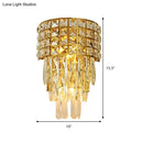 GobekUsa Modern Gold Triangular Crystal Wall Lamp with 3 Lights