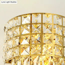GobekUsa Modern Gold Triangular Crystal Wall Lamp with 3 Lights