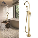 GobekUsa Gold Tub Sink Faucet with Handshower