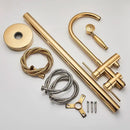 GobekUsa Gold Tub Sink Faucet with Handshower